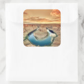 Horseshoe Bend Caynon Vierkante Sticker (Tas)