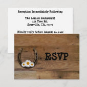 Horseshoe Bruiloft Reception RSVP Kaart (Voorkant / Achterkant)
