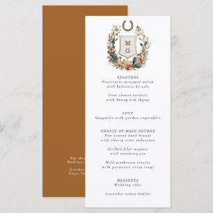 Horseshoe Cactus Western Country Crest Trouwkaart Menu