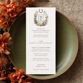 Horseshoe Cactus Western Country Crest Wedding Menu