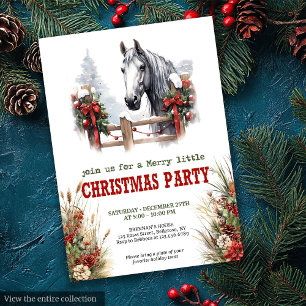 Horseshoe charme kerstfeest uitnodigingskaarten be kaart