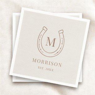 Horseshoe Country Western Monogram Trouwservies Servet