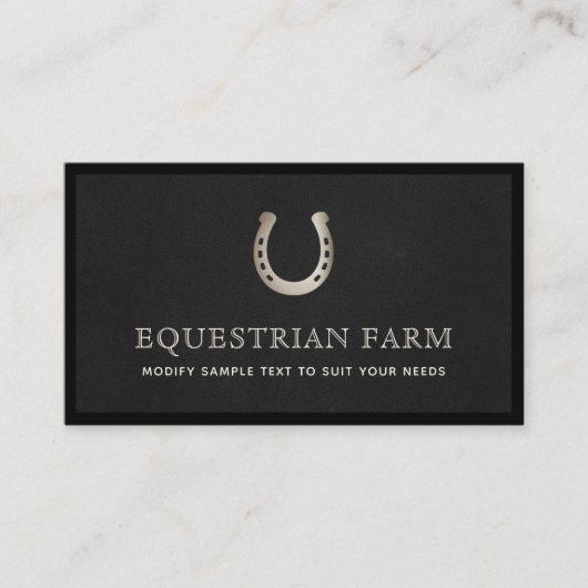 Horseshoe Equestrian Cheval Carte de visite (Devant)