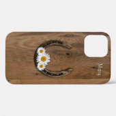 Horseshoe et Daisies iPhone 12 Coque (Verso (horizontal))