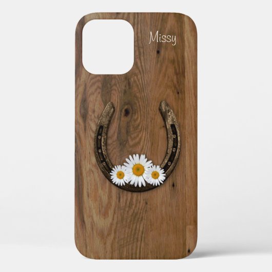 Horseshoe et Daisies iPhone 12 Coque (Verso)