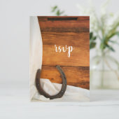 Horseshoe et Satin Country Grange Mariage RSVP (Debout devant)