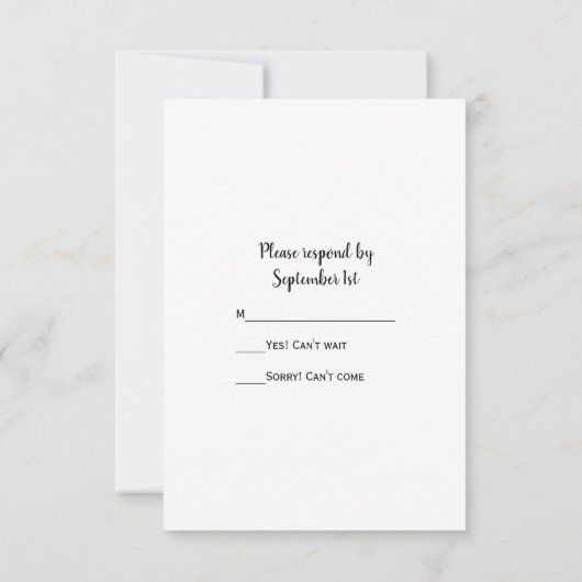 Horseshoe et Satin Country Grange Mariage RSVP (Dos)