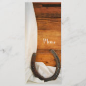 Horseshoe et Satin Country Western Mariage Menu (Devant)