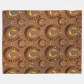 horseshoe, gold brown pattern fleece deken (Voorkant (Horizontaal))