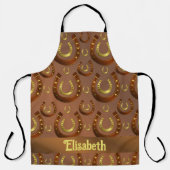 horseshoe, gold brown pattern schort (Voorkant)