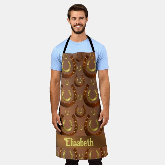 horseshoe, gold brown pattern schort (Gedragen)