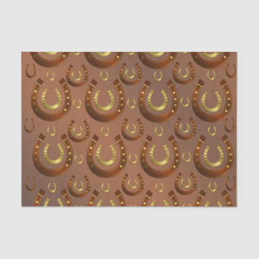 horseshoe, gold brown pattern tissuepapier (Voorkant)