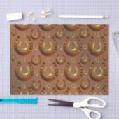 horseshoe, gold brown pattern tissuepapier (Craft)