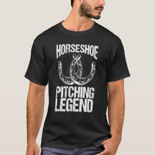 Horseshoe Pitching Legende Achtertuin Picknick Tos T-shirt