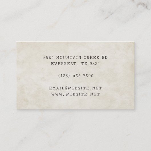 Horseshoe Rose Equestrian Farm Ranch Horse Visitekaartje (Achterkant)