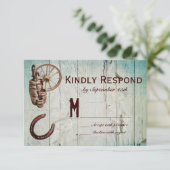 Horseshoe Wagon Wheel Barrel Wedding Cartes RSVP (Debout devant)