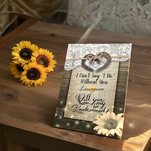 Horseshoe Zonnebloem Hout Wil Je Mijn Bruidsmeisje Kaart