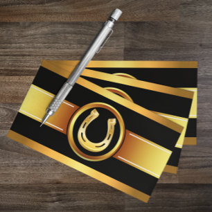 Horseshoeing Gold Black Visitekaartje