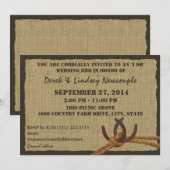 Horseshoes en touw BBQ-huwelijksreceptie Kaart (Voorkant / Achterkant)