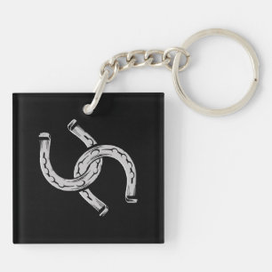 Horseshoes op zwart sleutelhanger