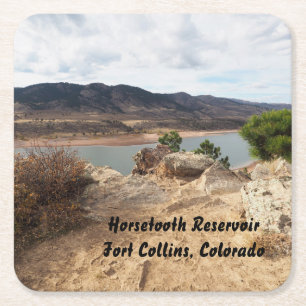 Horsetooth Reservoir, Fort Collins, Colorado Vierkante Kartonnen Onderzetter