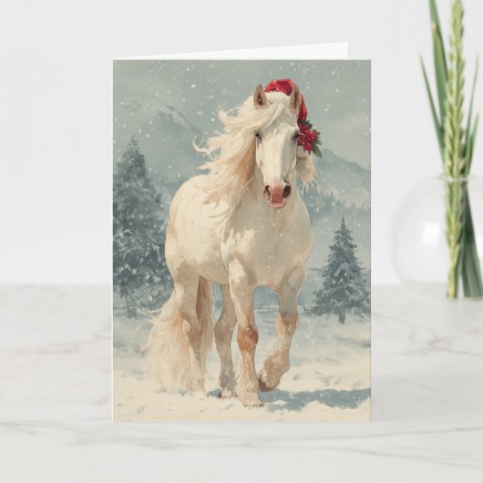  Horsey Christmas Greeting Card  Feestdagen Kaart (Voorkant)