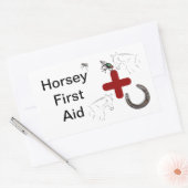 Horsey EHBO Rechthoekige Sticker (Envelop)