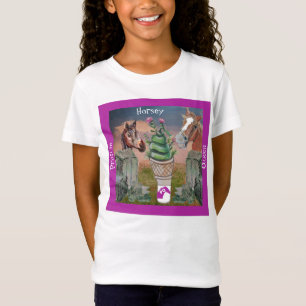 Horsey Prairie Queen, schattige kegel van gras en T-shirt