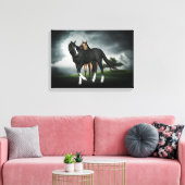 HORSKOLT EN FILLY, CANVAS PRINT, TWEE FOALS ART AFDRUK (Insitu (Woonkamer))
