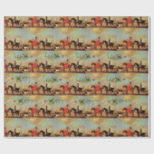 HORSRIDING, HOEFIJZERS EN SAMROKKEN CADEAUPAPIER (Vlak)