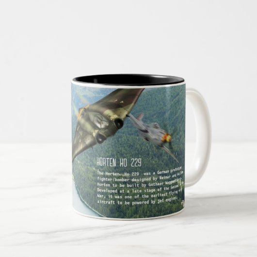 Horten Ho229 Tweekleurige Koffiemok (Voorkant rechts)