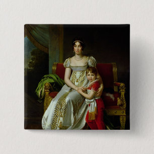 Hortense de Beauharnais en haar zoon Vierkante Button 5,1 Cm