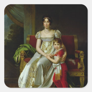 Hortense de Beauharnais en haar zoon Vierkante Sticker