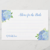 Hortensia Blauwe Bloem Bruidsfeest Advieskaarten (Voorkant)
