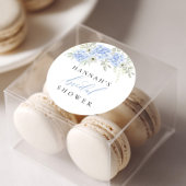 Hortensia Blauwe Bloemachtige Bruiloftsdouche Ronde Sticker