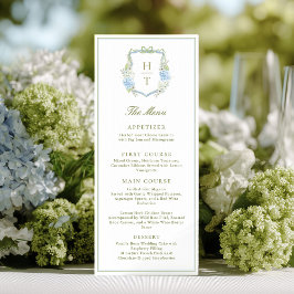 Hortensia Blauwe Bloemenkroon Trouwfeest Menu