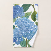 Hortensia Bleu Aquarelle Floral Coastal (Serviette à main)
