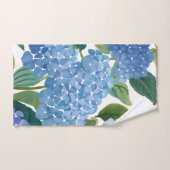 Hortensia Bleu Aquarelle Floral Coastal (Serviette à main)