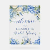 Hortensia Bleu Roses Blanches Floral Script Bienve (Recto)