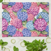 Hortensia Bloem Roze Blauw Theedoek (Gevouwen)