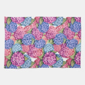 Hortensia Bloem Roze Blauw Theedoek (Horizontaal)