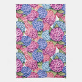 Hortensia Bloem Roze Blauw Theedoek (Verticaal)