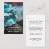 Hortensia bloemen | Herdenkingskaartjes voor rouwk Visitekaartje (Voorkant / Achterkant)