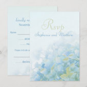 Hortensia bloemige formele bruiloft RSVP Kaart (Voorkant / Achterkant)