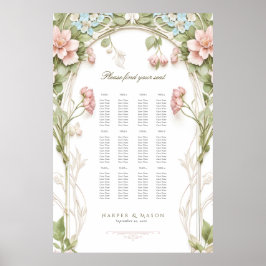 Hortensia Bloemrijke Trouwstoelindeling Poster