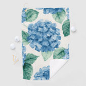 Hortensia Blues Bloemschildering in Waterverf Bloe Golfhanddoek (Insitu)