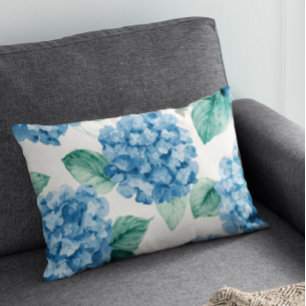 Hortensia Blues Bloemschildering in Waterverf Bota Accent Kussen