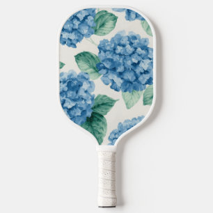 Hortensia Blues Bloemschildering in Waterverf Bota Pickleball Paddle