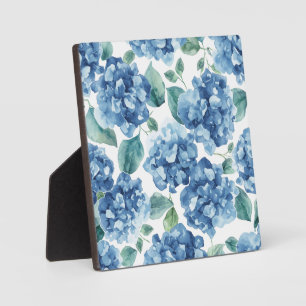 Hortensia Blues   Waterverf Bloemen Bloem Patroon Fotoplaat