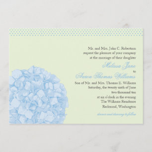 Hortensia + Faire-part de mariage de pois